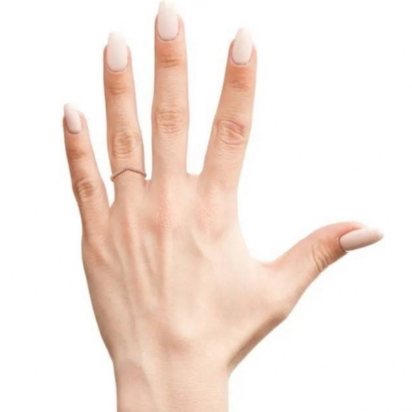 Thin Rose Gold and Cubic Zirconia Ring - Picture 5 of 6